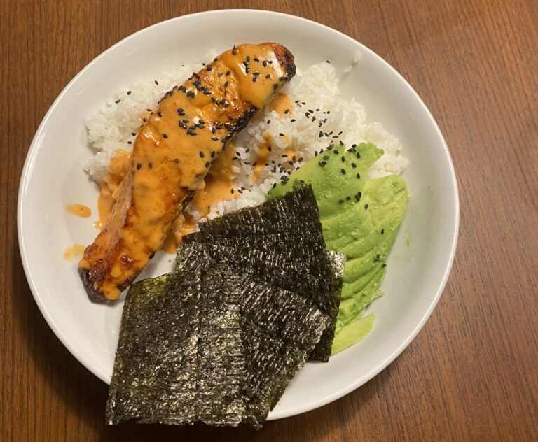 Bang bang zalm met sushirijst